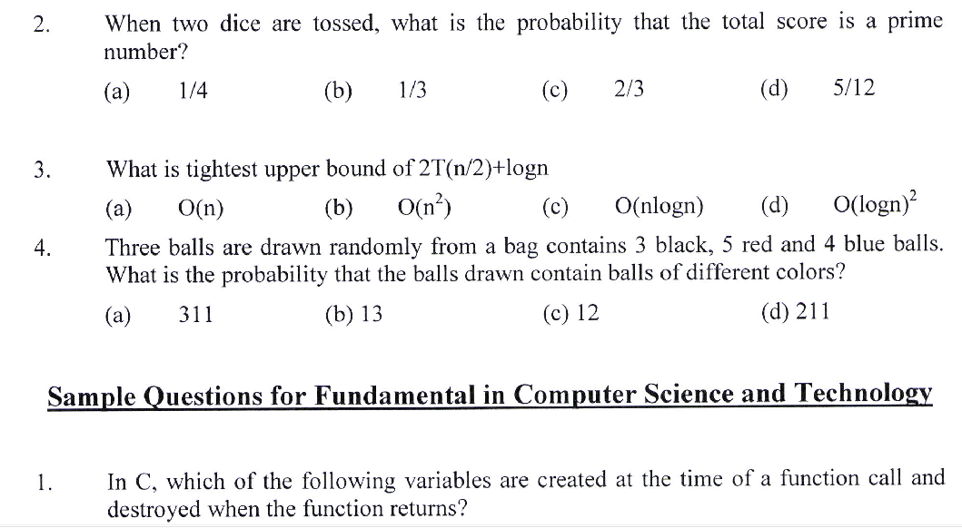 Entrance Exam Structure for Ph.D. 